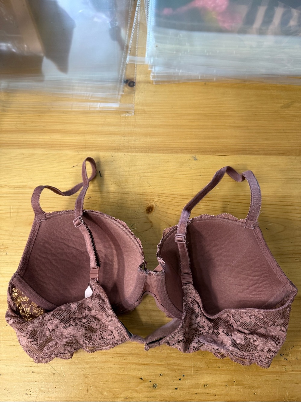Victorias Secret Dream Angels Lined Demi Bra Lace Mauve 34C - Picture 4 of 5